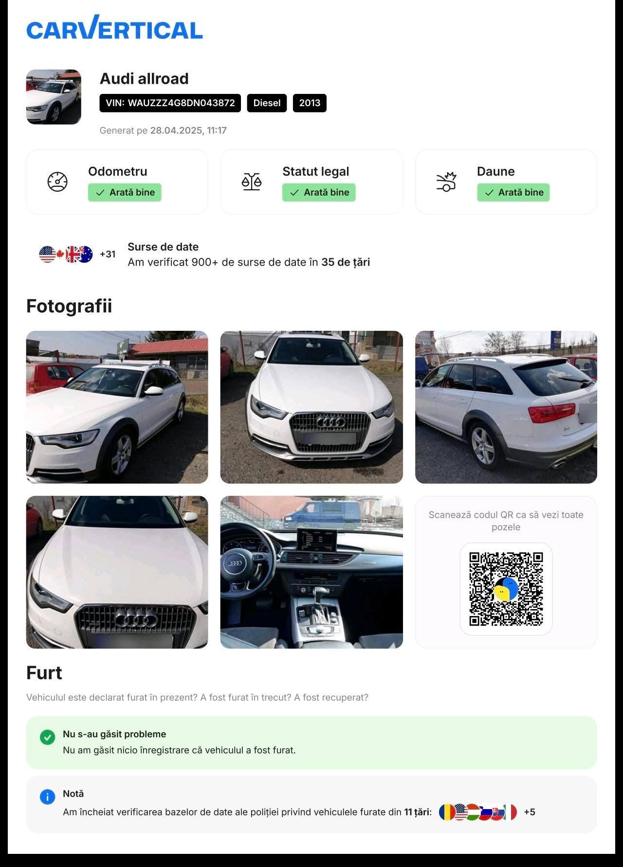 
								Audi A6 C7 Allroad Quattro – An 2013 – 3.0 TDI – 245 CP – Euro 5 full									